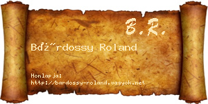 Bárdossy Roland névjegykártya