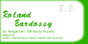 roland bardossy business card