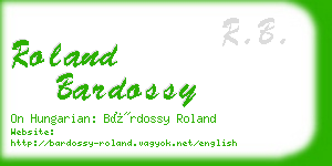 roland bardossy business card